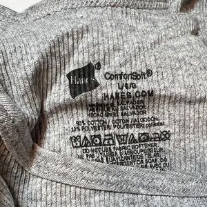 Hanes Men's Light Gray Crewneck Top